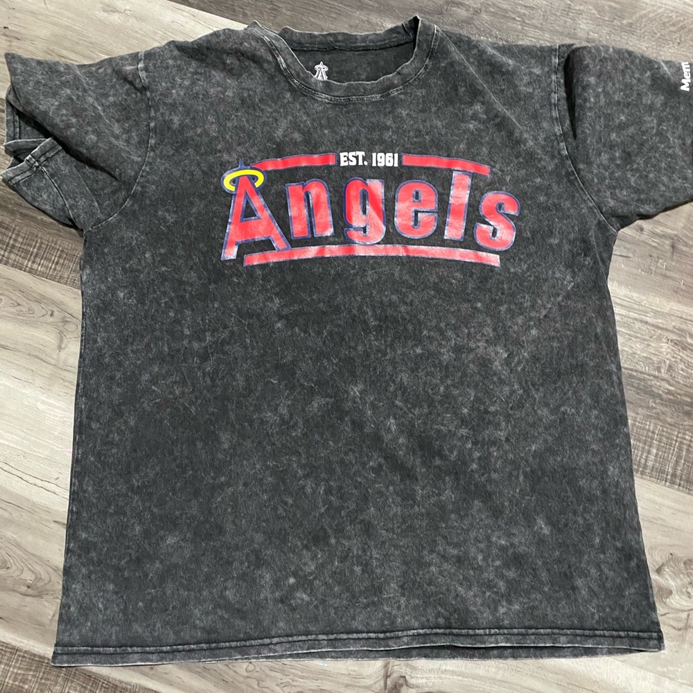 Angels Vintage Wash Graphic Tee - Black and Red
